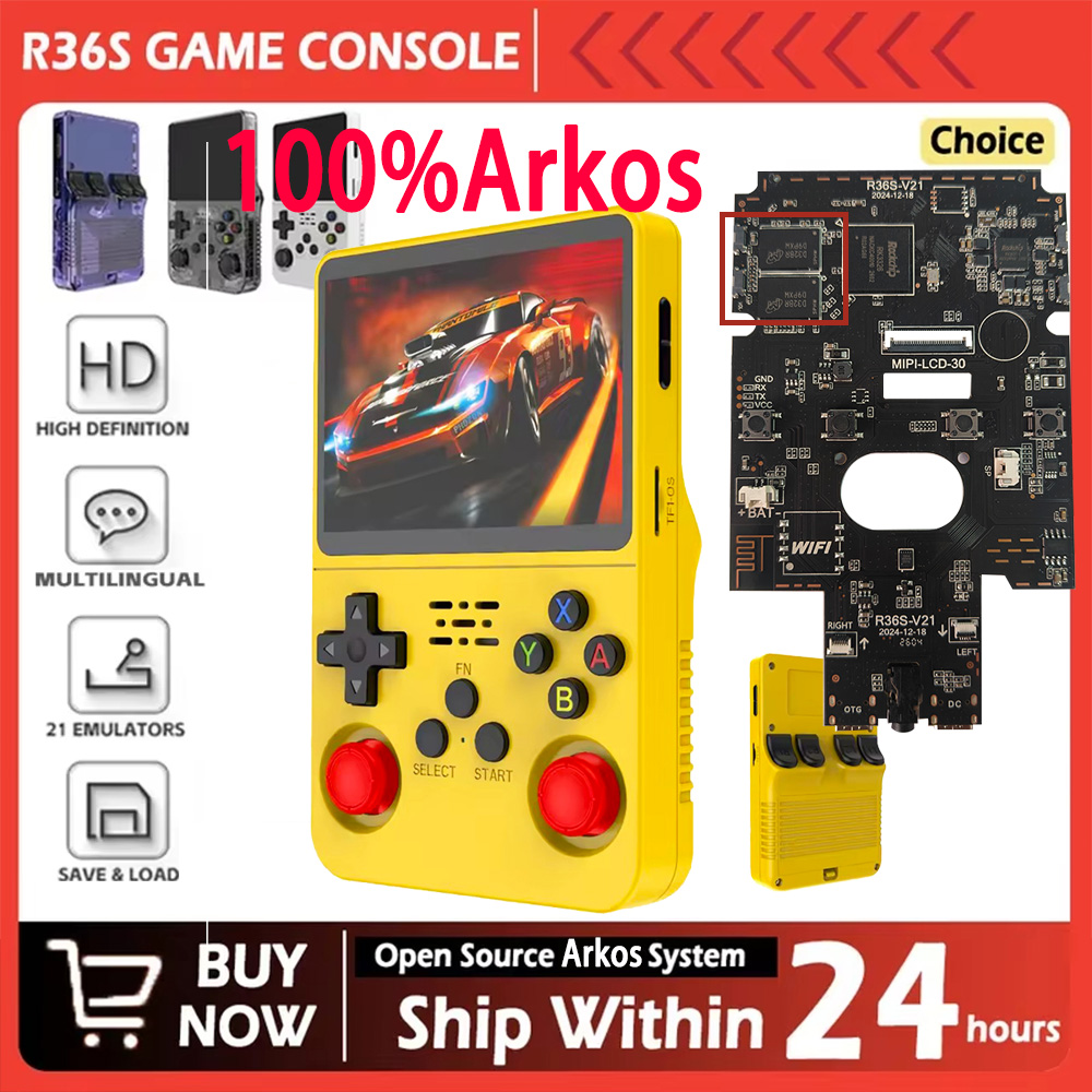 Retro Handheld Game Console R36S - R36S 新型 100% Arkosシステム搭載 レトロゲーム機 3.5インチ