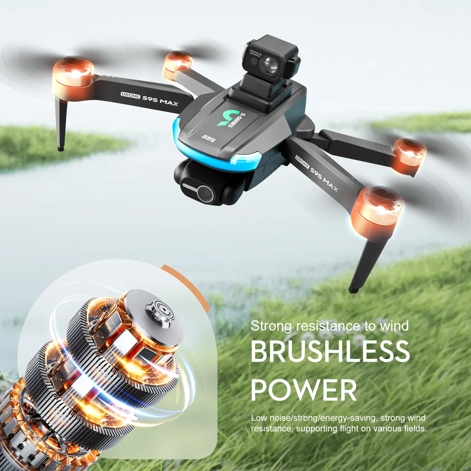 新しい S9S MAX ミニドローン 4K 2 軸 PTZ  - Fpv Brushless Rc Drone 4K のレビューと価格