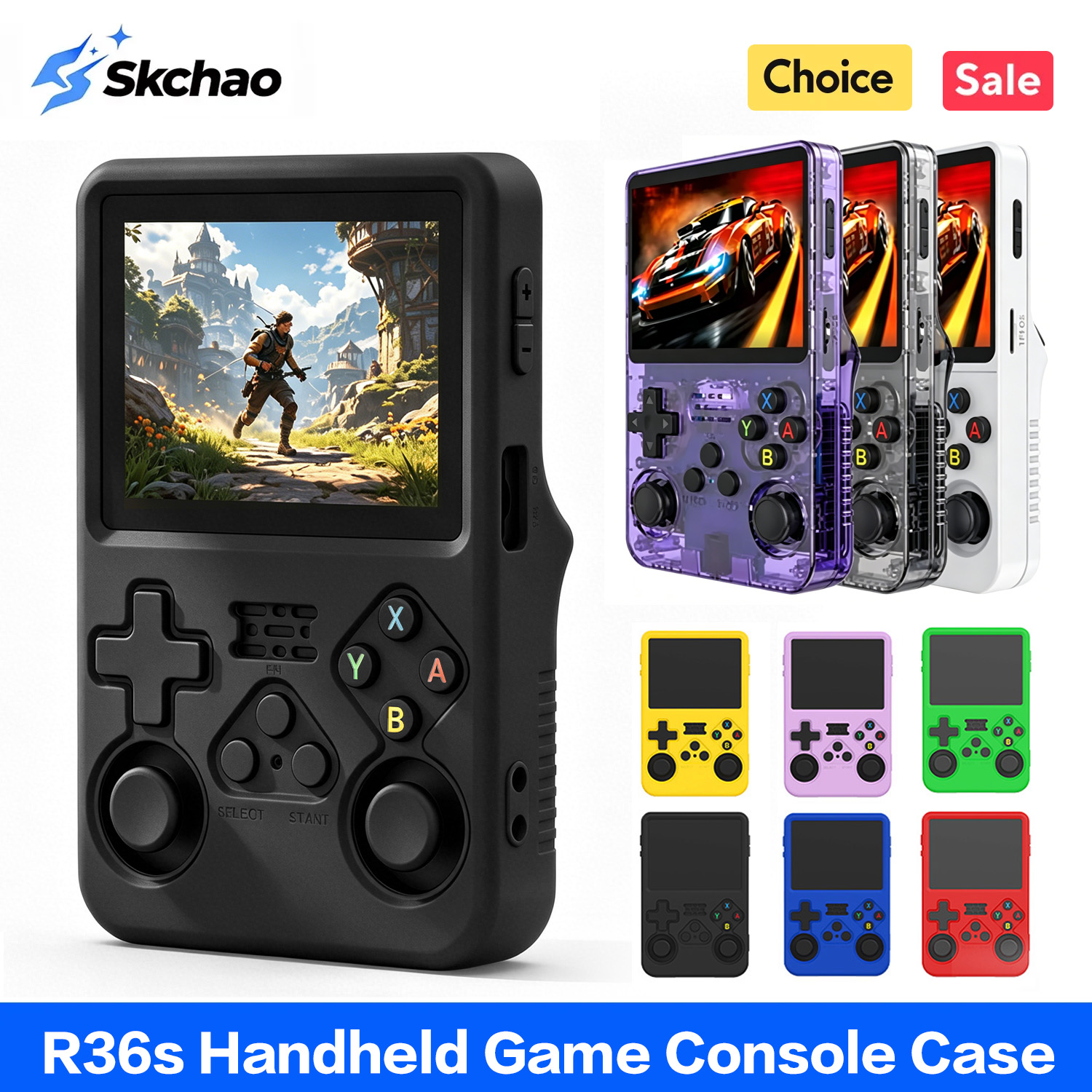 R36S用保護ケース、シリコン製、ソフトタイプ、360度保護 - Retro Handheld Game Console R36S のレビューと価格