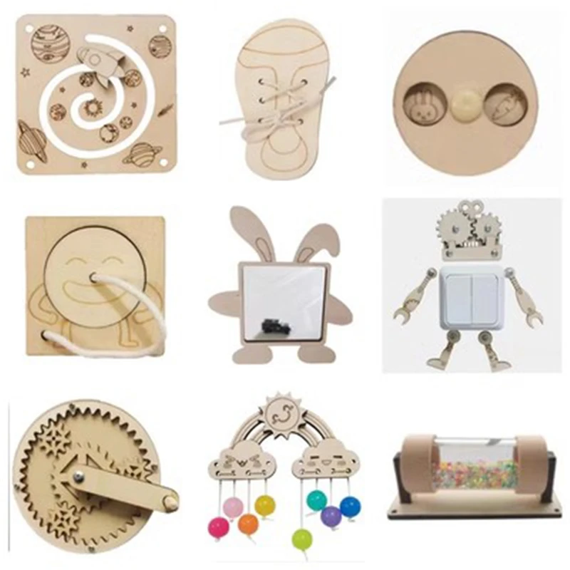 子供のためのビジーボード,ディズニーウッドアクセサリー,トラ - Montessori Wooden Busy Board Toddler のレビューと価格