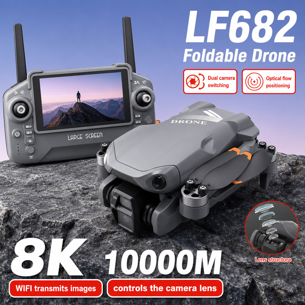 空撮写真 LF682 ドローン 8K HD デュアルカメラ  - Fpv Brushless Rc Drone 4K のレビューと価格