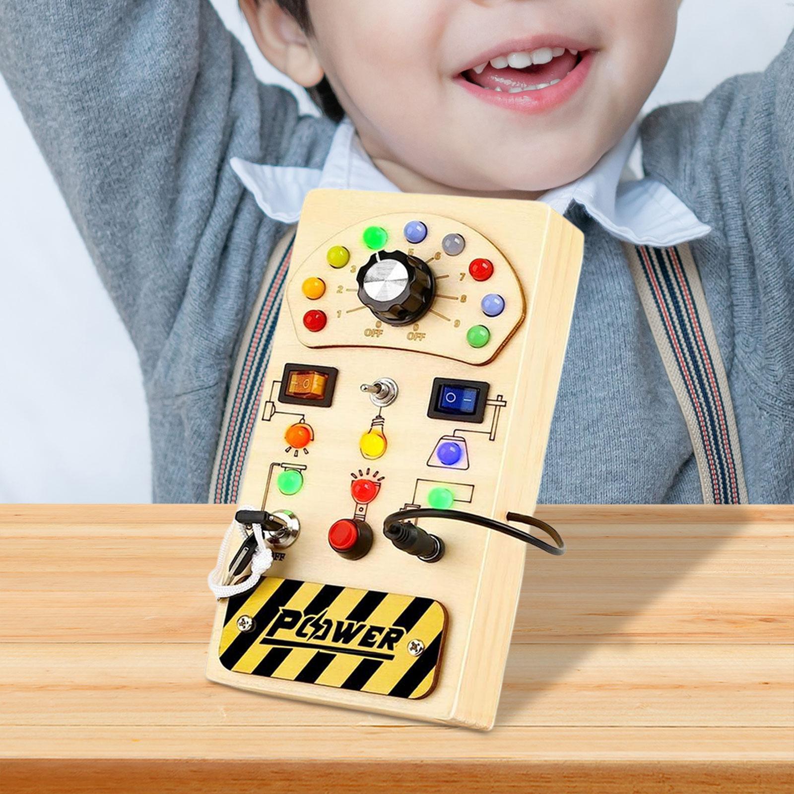 モンテッソーリ式の木製知育ボード。ボタンとライトスイッチが付 - Montessori Wooden Busy Board Toddler のレビューと価格