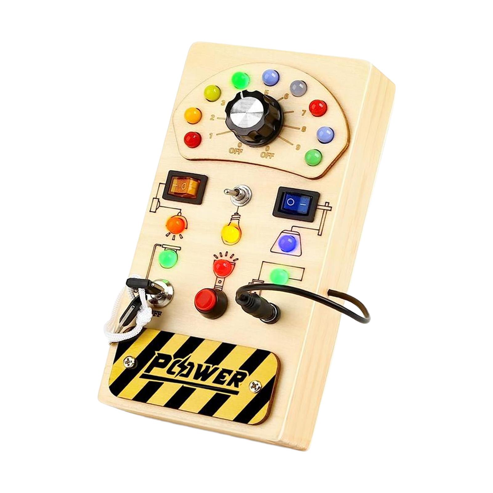 モンテッソーリ式の木製知育ボード。ボタンとライトスイッチが付 - Montessori Wooden Busy Board Toddler のレビューと価格