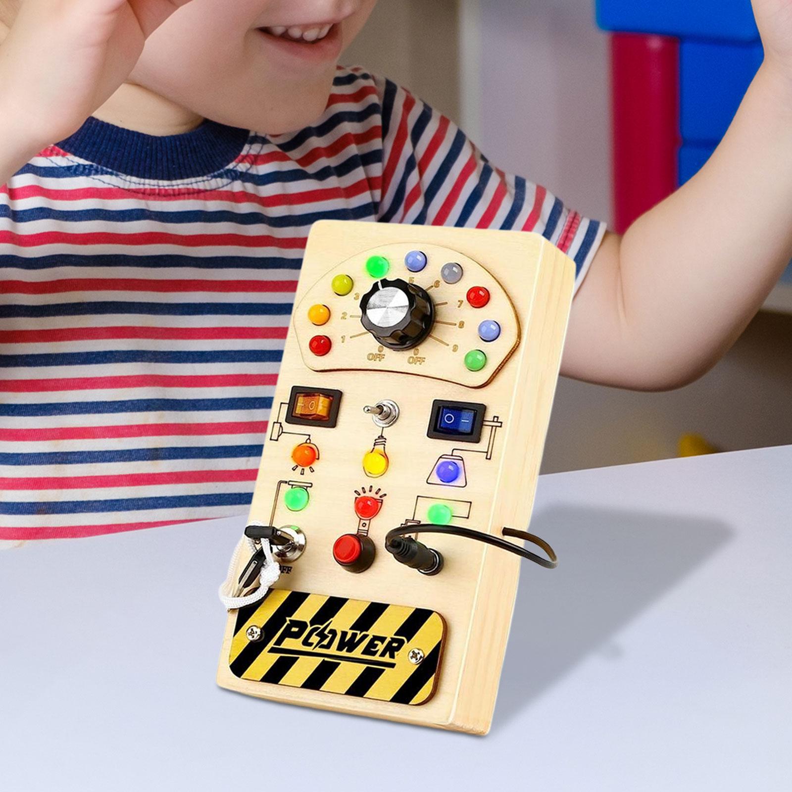 モンテッソーリ式の木製知育ボード。ボタンとライトスイッチが付 - Montessori Wooden Busy Board Toddler のレビューと価格
